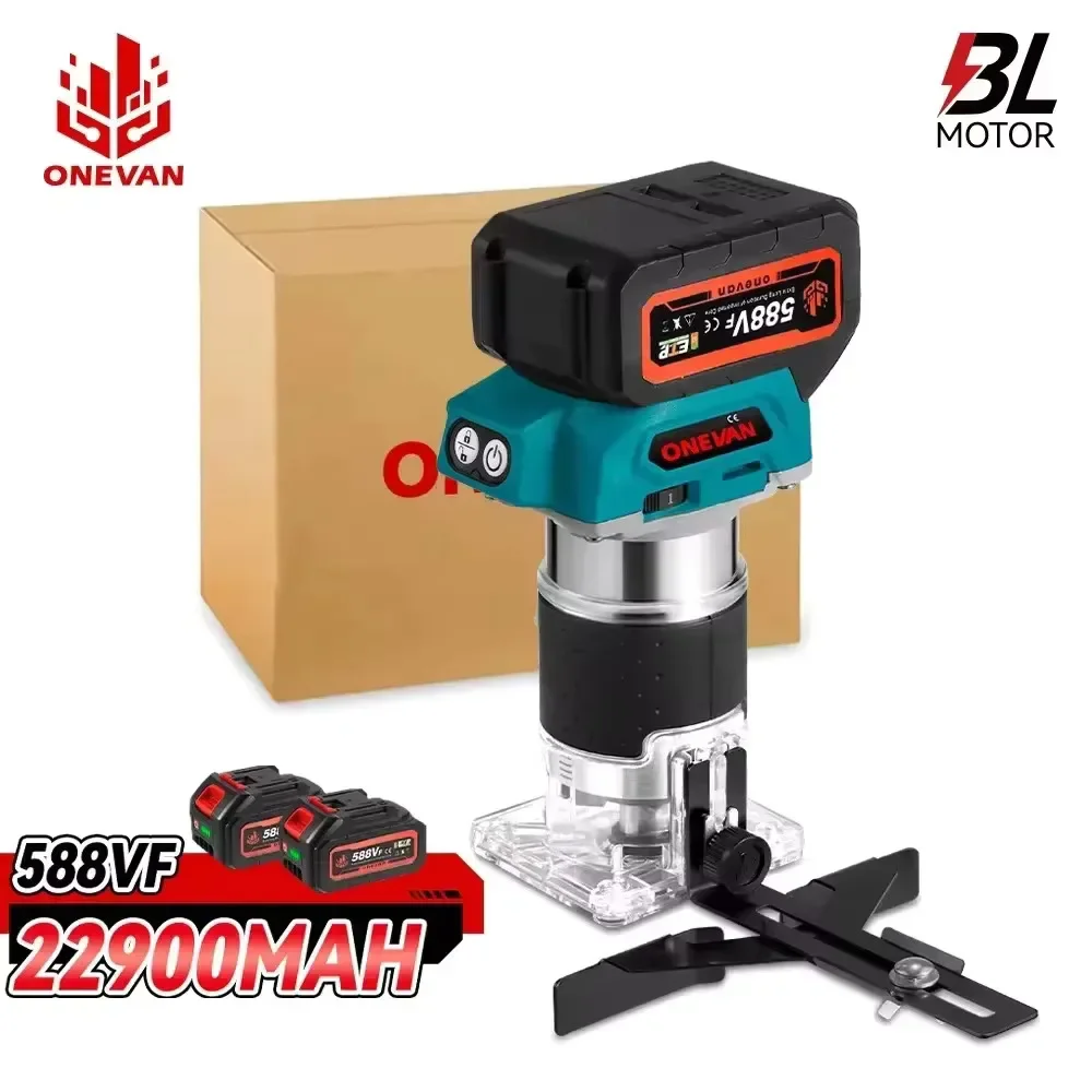 ONEVAN 5 Velocità Brushless Elettrico A Mano Trimmer Cordless Router di Legno Trimmer Incisione Scanalatura Strumenti Per Makita 18V Batteria