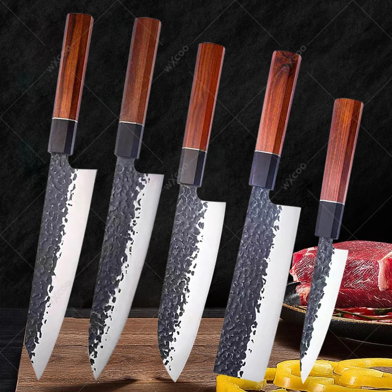 Hand Forged Japanese Chef Knife Kitchen Knives Santoku Sashimi Knife Utility Fruit Knife Handmade Blade Cooking Tools