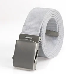 2025 New Canvas Men's Belt Personality Digital Print Hard Plastic Buckle Outdoor Breathable Braided Belt Male Spot Wholesale