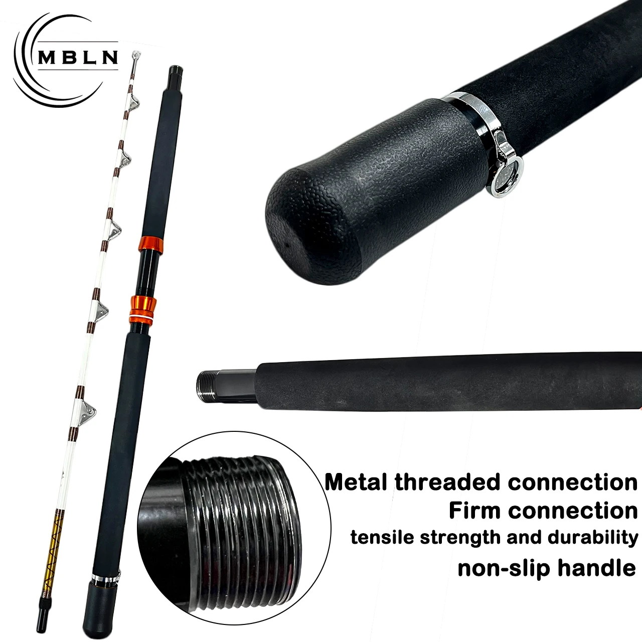 قضيب التصيد بطول 1.6 م/1.8 م، قارب صيد عالي التحمل، مقعد بكرة معدنية، أدلة دوارة مزدوجة، مسار معدني، لف خط معزز