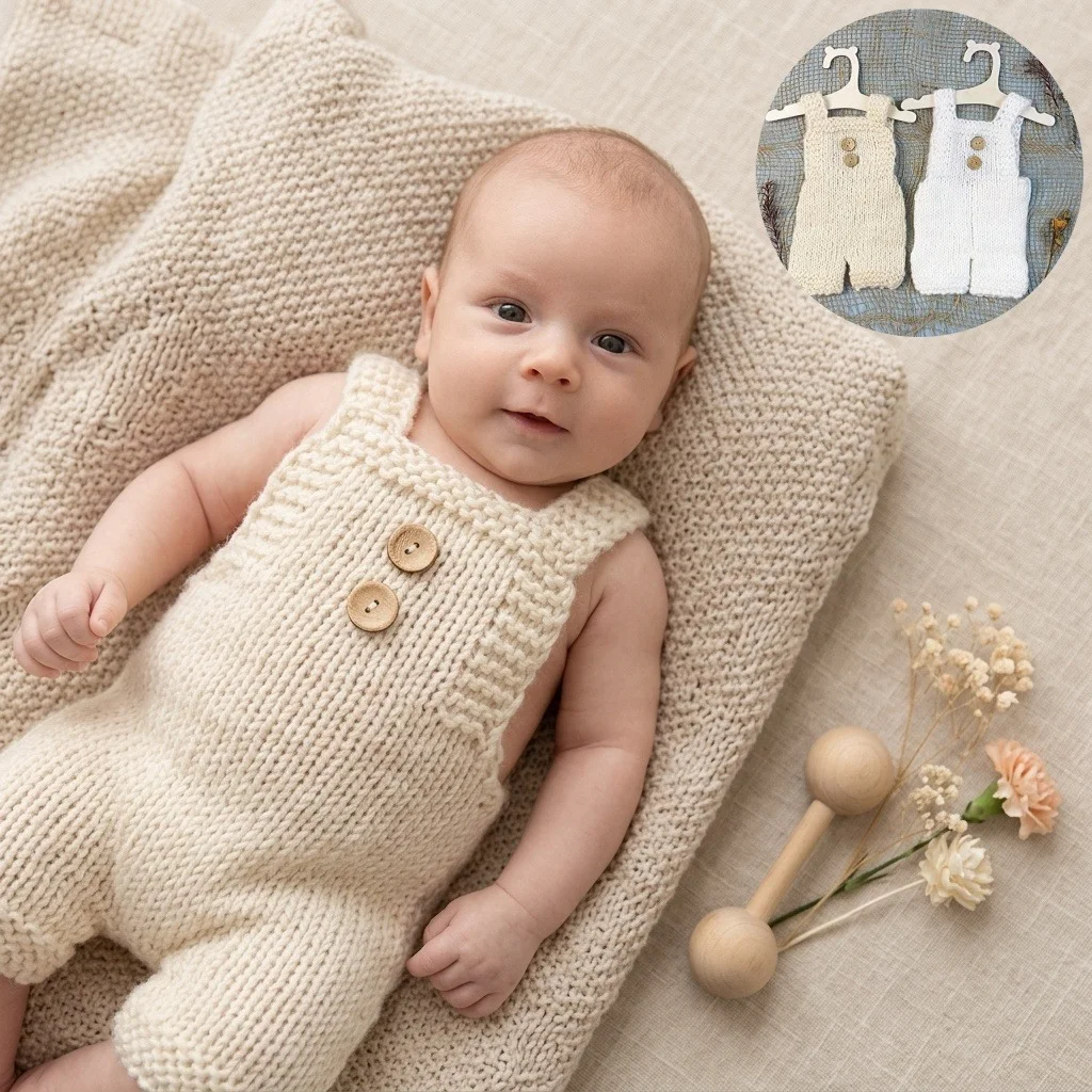 

Реквизит для фотосессии новорожденных: вязаный мягкий комбинезон из мохера с шортами для мальчиков и девочек, для детского праздника