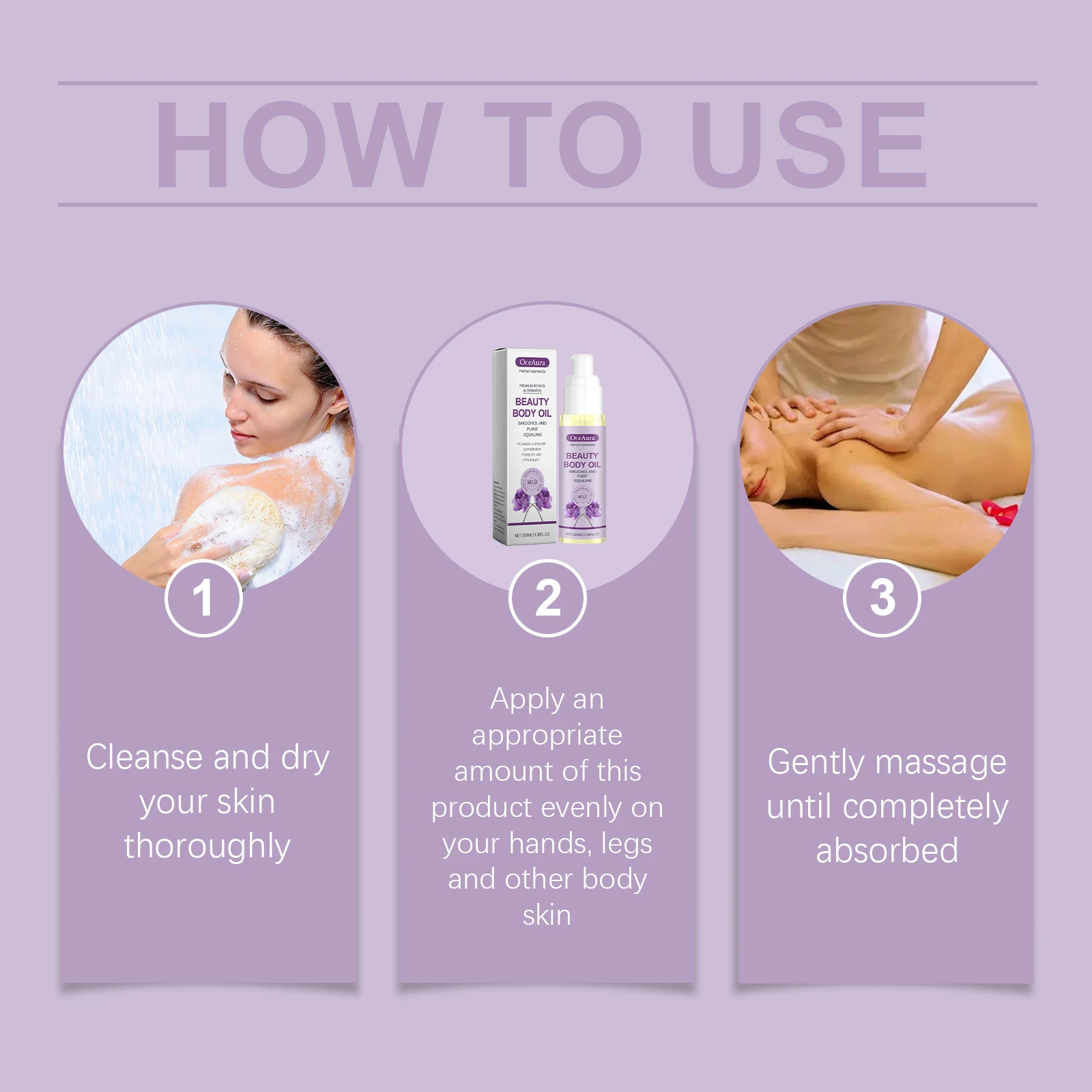 OceAura Body Moisturizing Care Oil Daily Skin Care Moisturizing And Refreshing Care Oil 1pcs