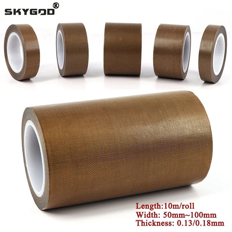 

PTFE Tape Adhesive Cloth Insulated Thickness 0.13mm 0.18mm Width 50~100mm High Temperature Resistant Sealing PTFE Tapes