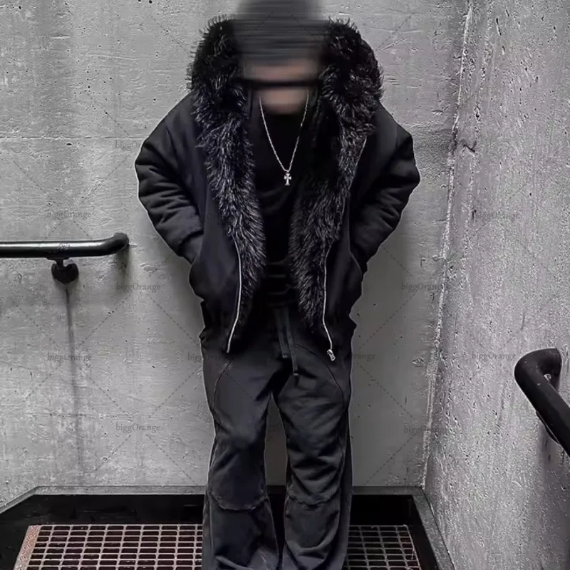 Black Harajuku Gothic Streetwear Vintage Oversized Zipper Hoodie Women Y2K New Retro Hip Hop Fashion Casual Loose Sweatshirt Men