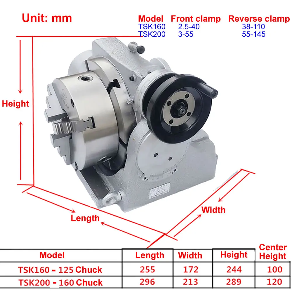 CNC Horizontal Vertical Indexing Table Rotary Table Dividing Head 125MM 160mm 3-Jaw Lathe Chuck CNC Milling Tools