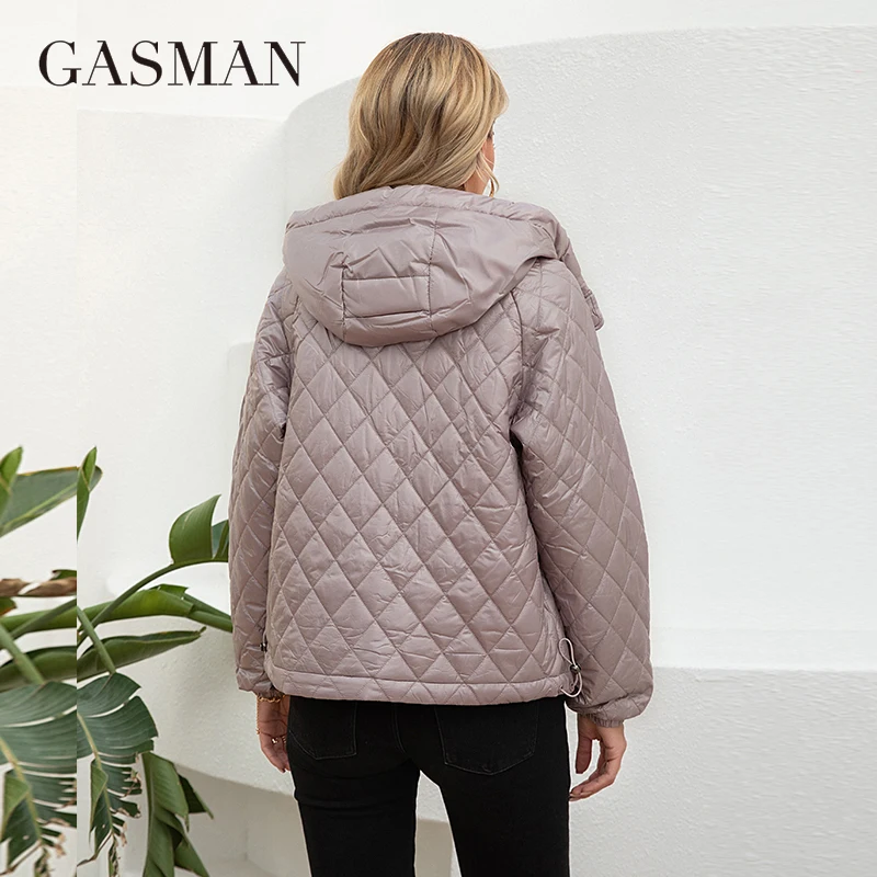 GASMAN 2022 Women\'s spring jacket fashion casual Short parka Thin Cotton hooded Coat women ladies jackets Warm outwear 21159