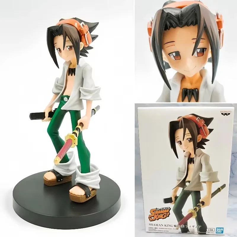 

New Bandai Anime Shaman King Figure Yoh Asakura With Sword Standing Posture Aciton Figurines Model Brinquedos Statue Toys Gifts