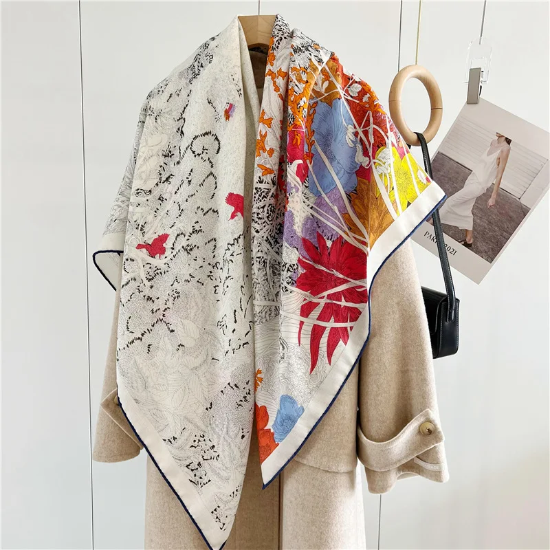 Retour a la Nature Cashmere Scarf Women Luxury Brand Cashmere Wool Scarf Winter Accessories Pashmina Scarf Shawl Poncho