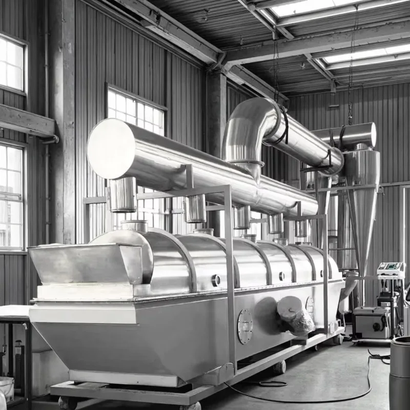 Industrial High Productivity Vibration Fluid Bed Dryer Tunnel Dryer Machine Heating for Salt Drying Customized