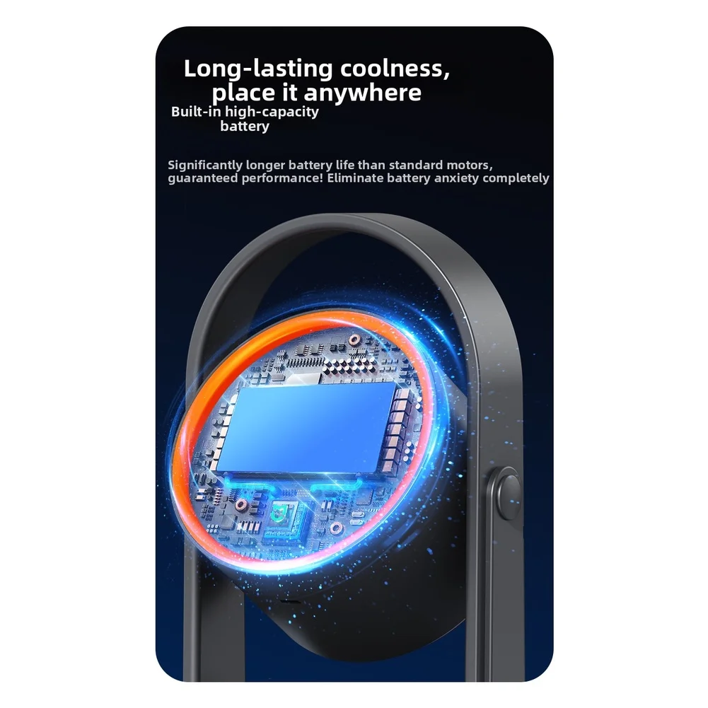 High Speed Bladeless USB Desk Fan With Auto Oscillation 5 For Velocity Settings Bedroom Office Kitchen Cooling Fan