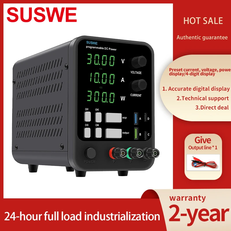 

300W Adjustable DC Power Supply Digit Display Laboratory Power Supplies Voltage Regulator 60V 5A 120V 2A 30V 10A for Repair