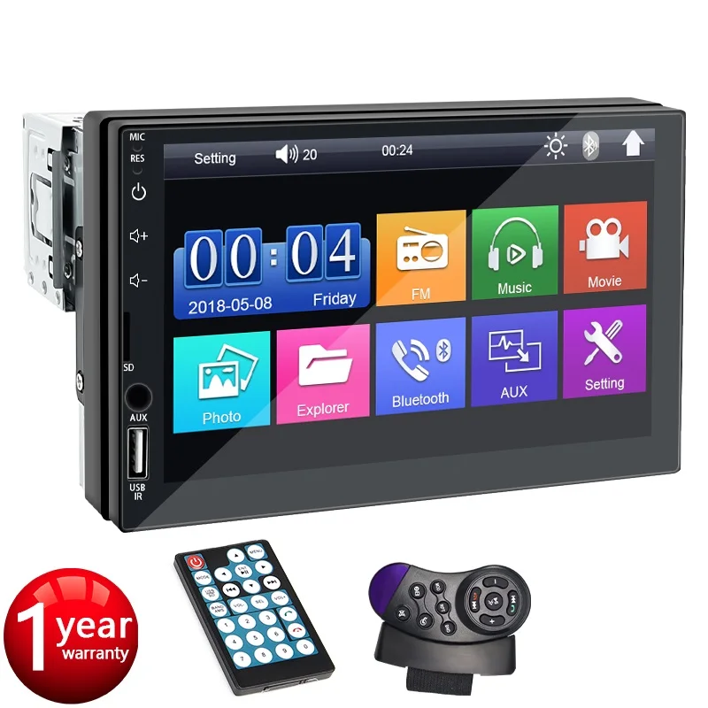 Car Radio 7 Inch 1 Din MP5 Multimedia Player Touch Screen FM ISO