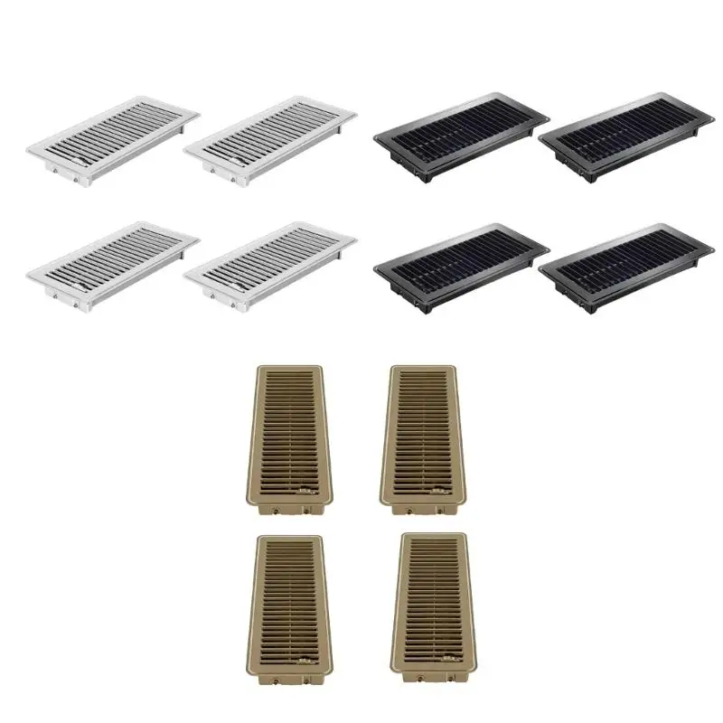 

652F 4Pcs High Efficiency Vent Grille Rustproof Air Cover Metal Floor Register Cover with Adjustable Easy to Install