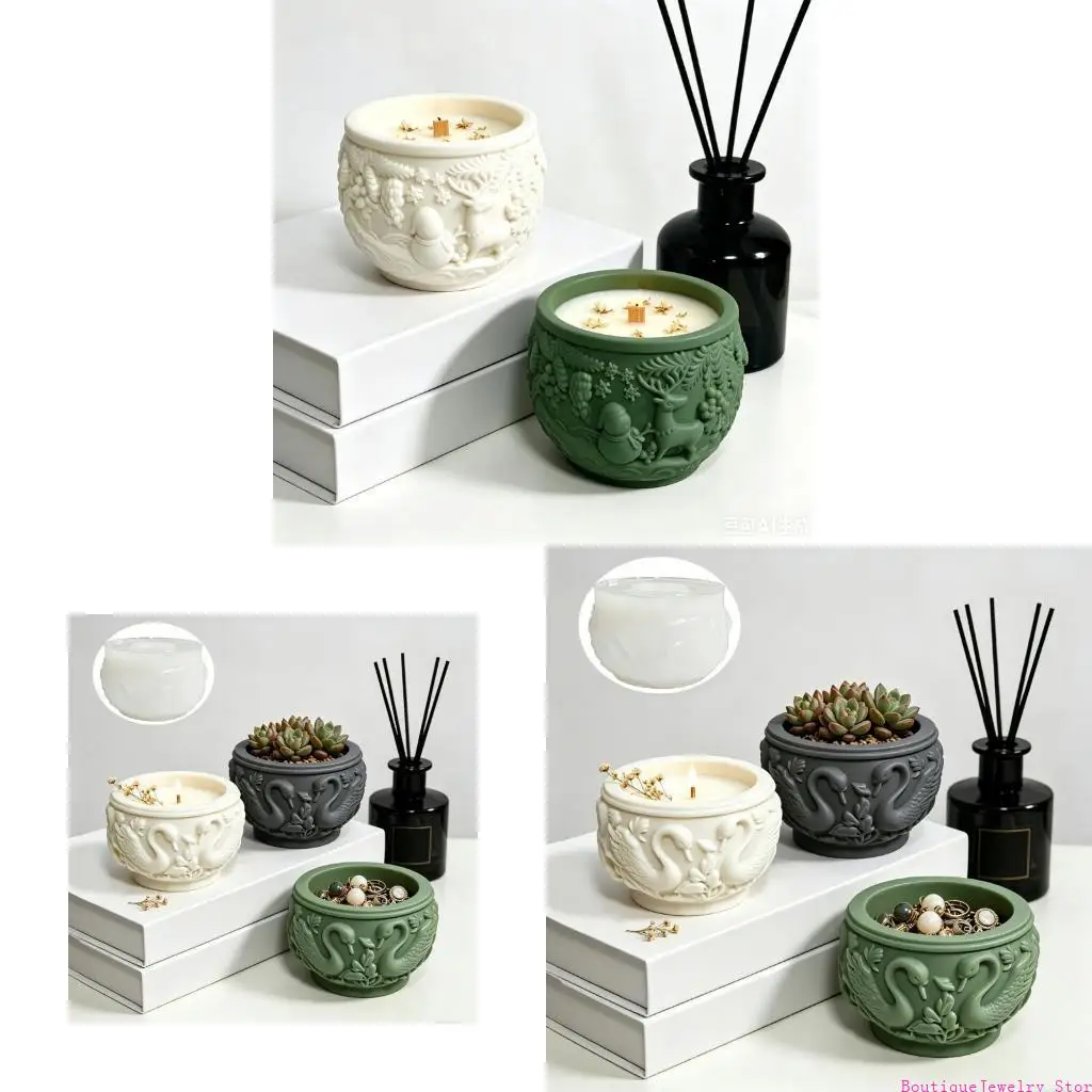 E1PE Decorative Silicone Mold Embossed Holder Crafting Projects Handmade Gift