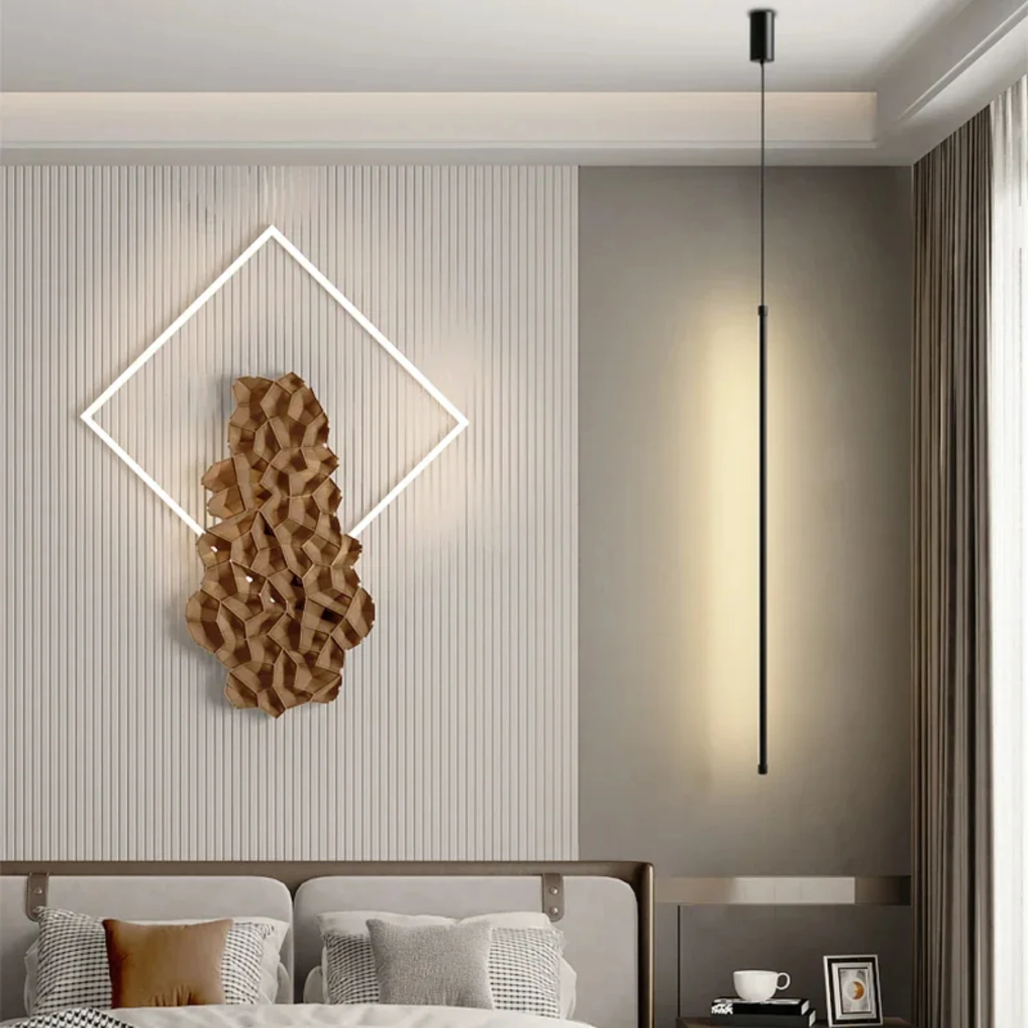 Nieuwe Moderne Led Hanglampen Minimalistische Zwarte Aluminium Kroonluchters Voor Eetkamer Slaapkamer Decor Bed Achtergrond Hangende Lam