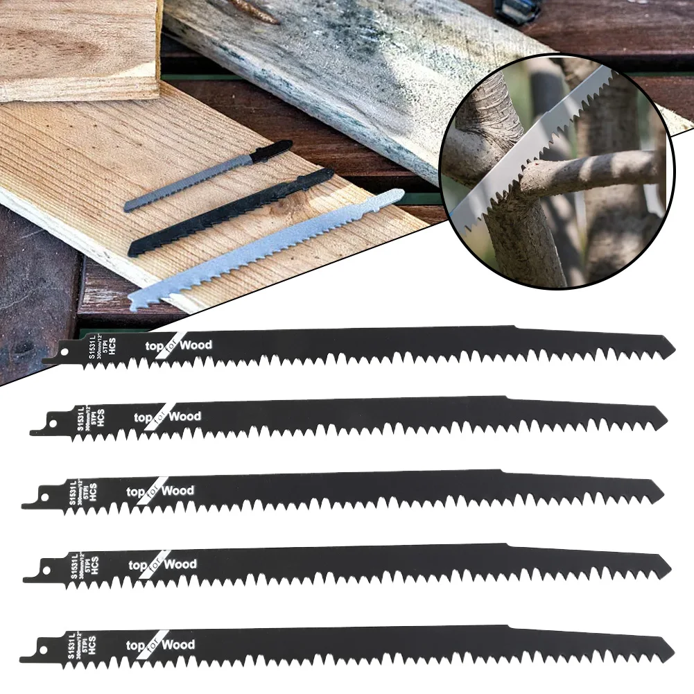 

1PCS BI-Metal Reciprocating Saw Blades 300mm For Wood & Metal Cutting Course Damp Wood Logs Plastic Fast Pruning Cutting