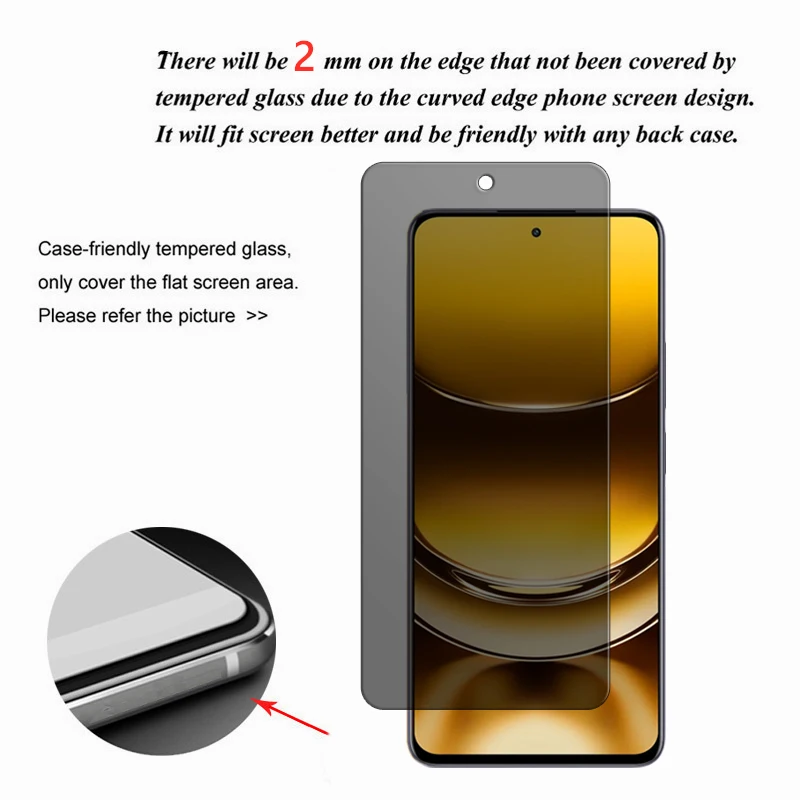 For Realme Narzo 70 Turbo 5G Glass For Realme Narzo 70 Turbo Tempered Glass 6.67 inch Anti-spy Privacy 9H Screen Protector Glass