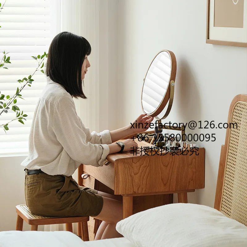 

Factory Direct 2026 Top RatedSolid wood dresser Japanese-style bedroom makeup table storage bedroom ultra-narrow ins wind furnit