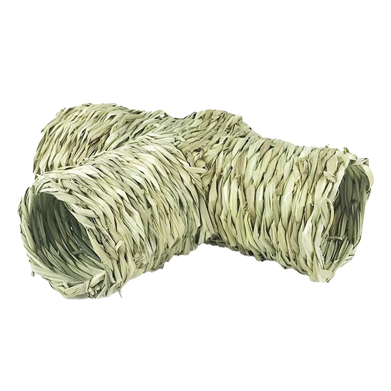 Hamster Grass Tunnel Toy Straw Tunnel Hut Lay Hay Bed Cottage Durable Rabbit Tunnel Tube Interactive Toy for Bunny Canary