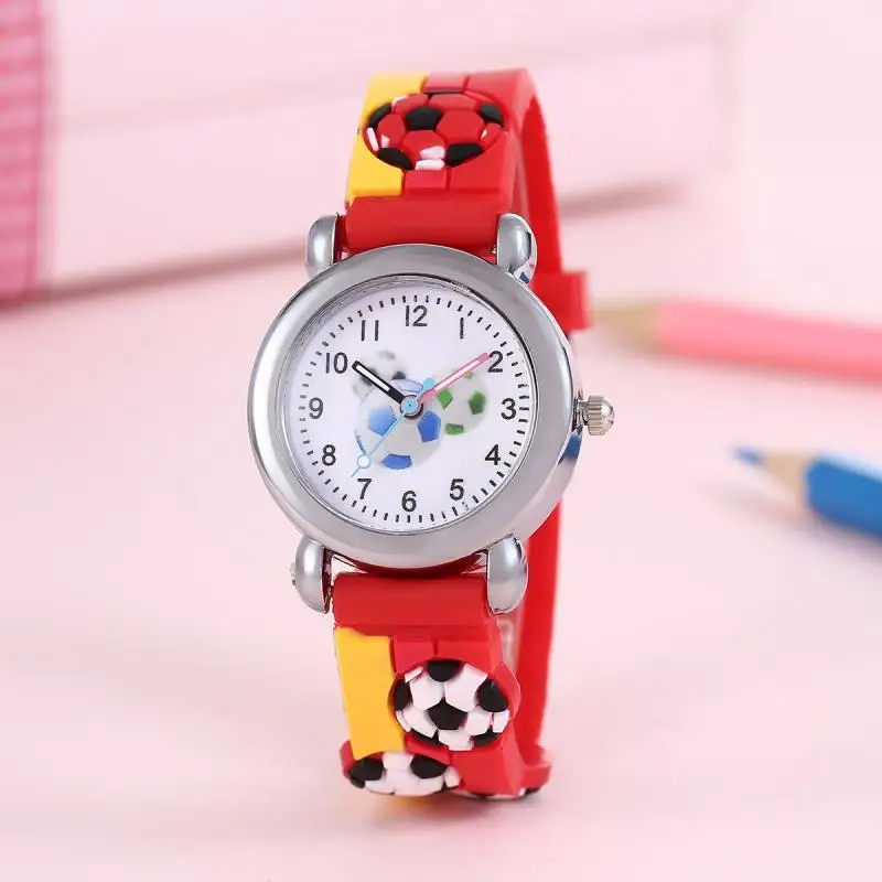 New Fashion Color Cartoon Football Students Children Watch Quartz Watch Electronic Watch