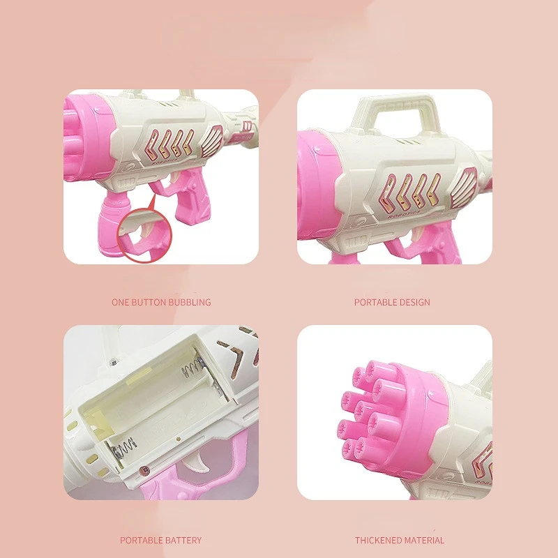 9 حفرة فقاعة بندقية الأطفال فقاعات آلة اللعب في الهواء الطلق للأطفال التلقائي صانع الصابون الكهربائية Pomperos منفاخ الهدايا لعبة الحفلات