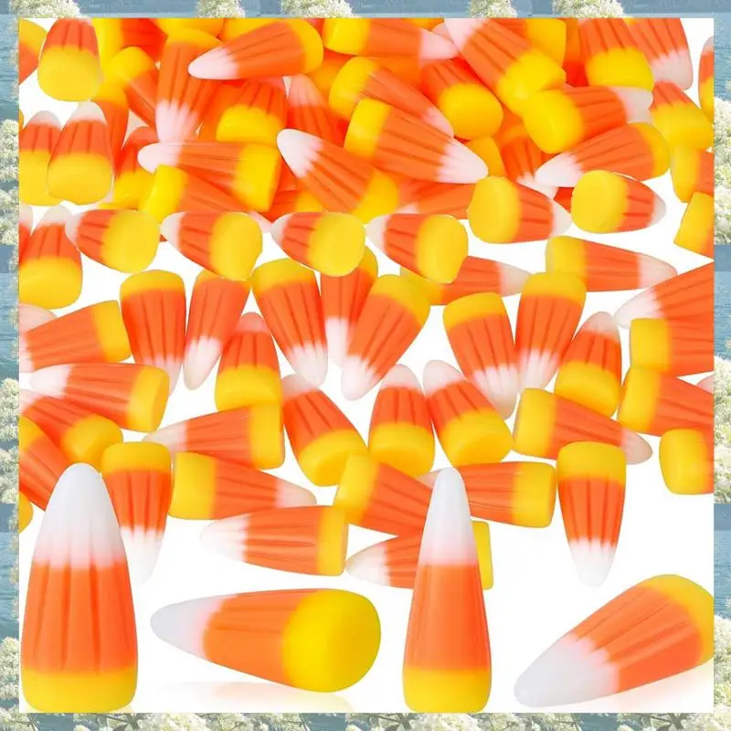 

Best Of 2025-50 шт., конфеты из смолы на Хэллоуин, как показано на рисунке, смола, осень, искусственная кукуруза, украшения для скрапбукинга