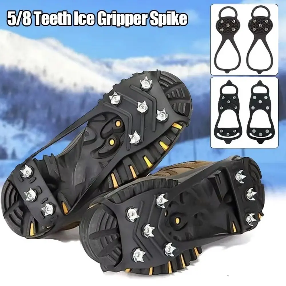 Crampones De Hielo Con Correa Ajustable – 10 Puntas De Acero Antideslizantes – Para Senderismo Y Nieve