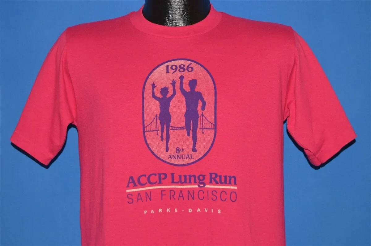 80s 8th Annual ACCP Lung Run 1986 T Shirt Medium