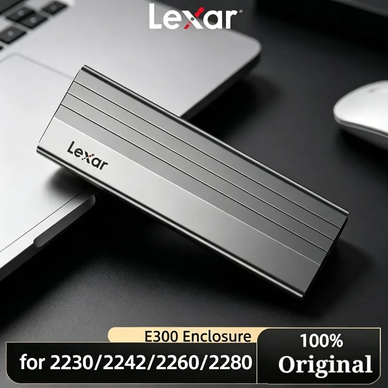 

Lexar External Hard Disk Case SSD Mobile for 2230 / 2242 / 2260 / 2280 NVMe Original E300 M.2 SSD Enclosure USB 3.2 Gen 2 Type C