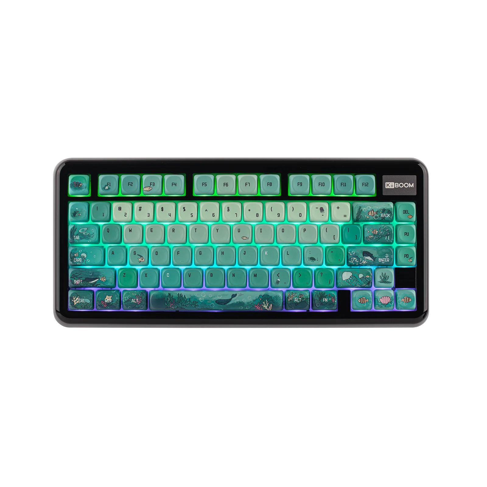 KiiBOOM x Cosydiaries Ocean Breeze Keycap Set 142 Keys MOA Profile PBT Keycaps MX-Compatible for ANSI/ISO Layout Keyboards