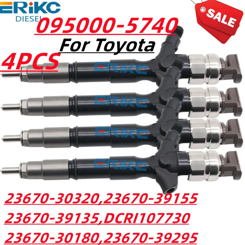 

4PCS 095000-5740 2367030080 2367030180 2367030210 Common Rail Injector 0950005740 For Toyota Landcruiser Prado 3.0 D 1KD