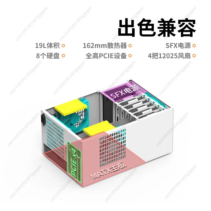 B10 10-Festplatten-NAS-Gehäuse ATX Große Leistung ATX Full High PCIe Schwarz Synology AIO Speicherdienst – Detail 5