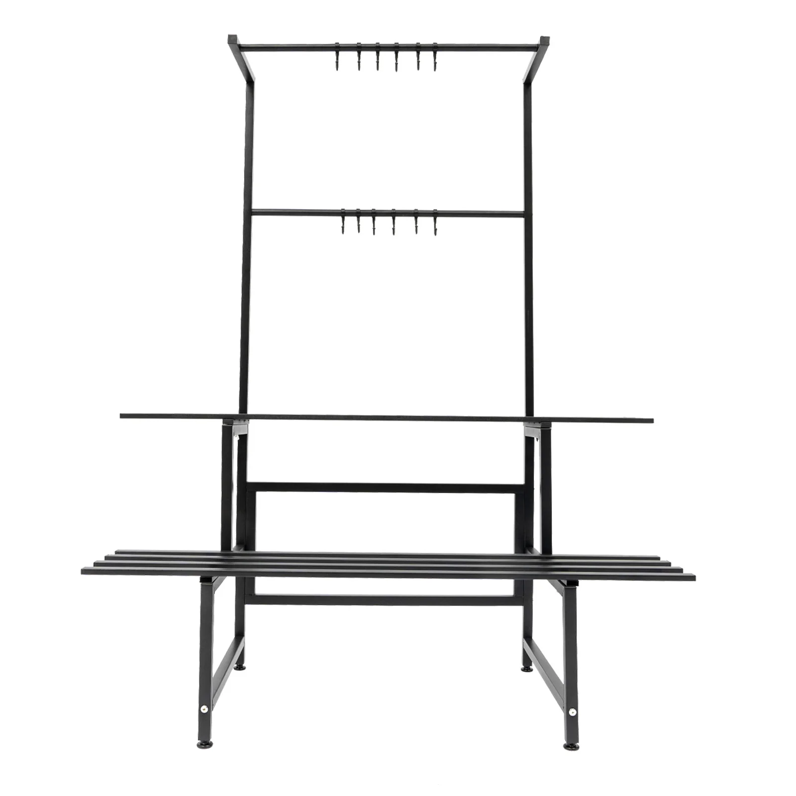 

Black Two-tier Plant Stand Floor Standing Strong Stability Plant Stand Optimized Structure Adjustable Foot Pads