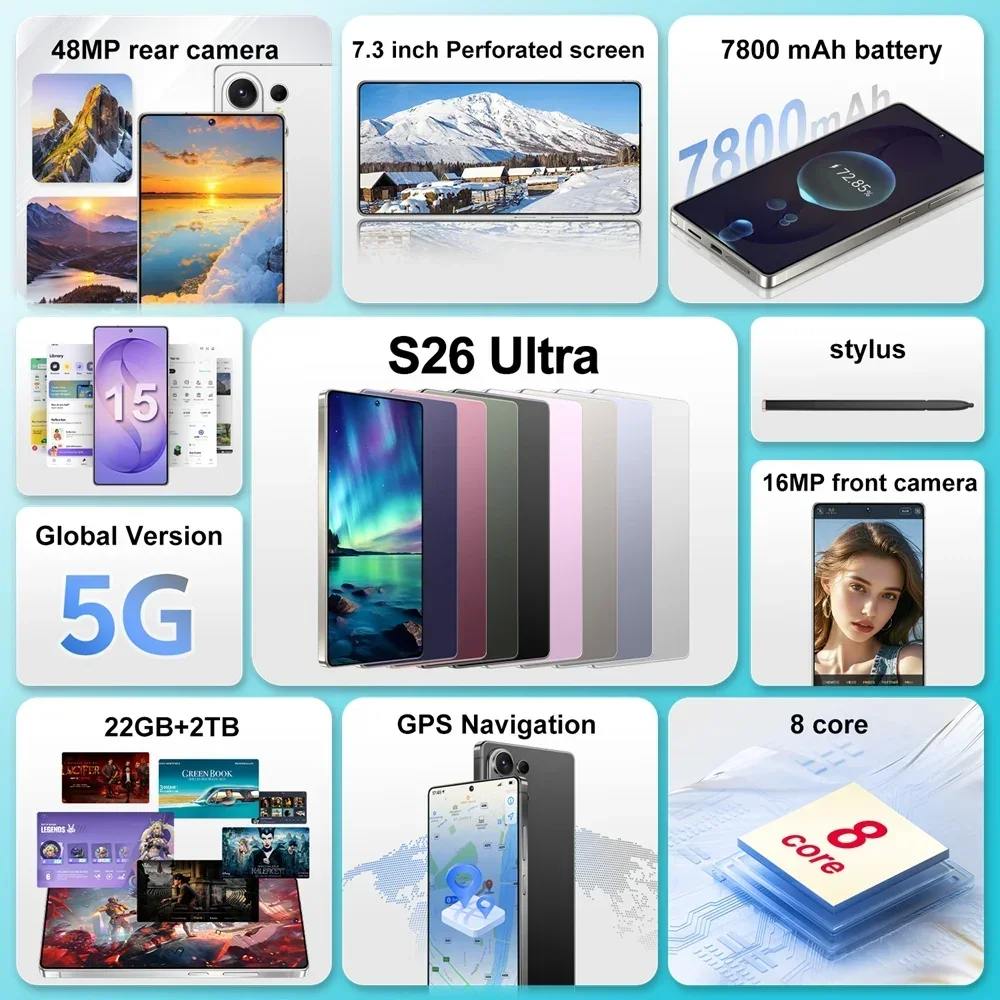 K-Touch Mobiltelefone C26 Ultra Smartphone Android 5G 7,3 HD Handy 22GB 2TB 7800mAh Octa-Core Entsperrt Dual-SIM 16+48MP Kamera – Detail 19