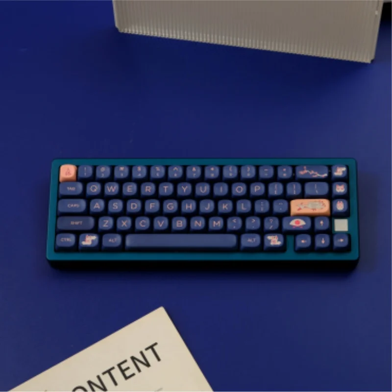 

129-клавишные колпачки для клавиш с изображением лисы, профиль MOA, сублимированные персонализированные колпачки для ключей из ПБТ для игровой механической клавиатуры Cherry MX Switch