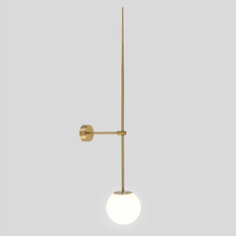 

Nordic designer living room wall lamp modern art bedside stairs creative dining room simple line glass ball lamp