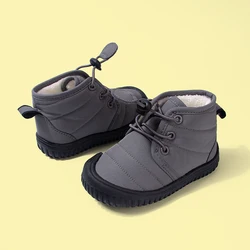 New Winter Cold Adhesive Velvet Warm Children's  Boots with Casual Buckle and Strap Soft Bottom for Kids Boots