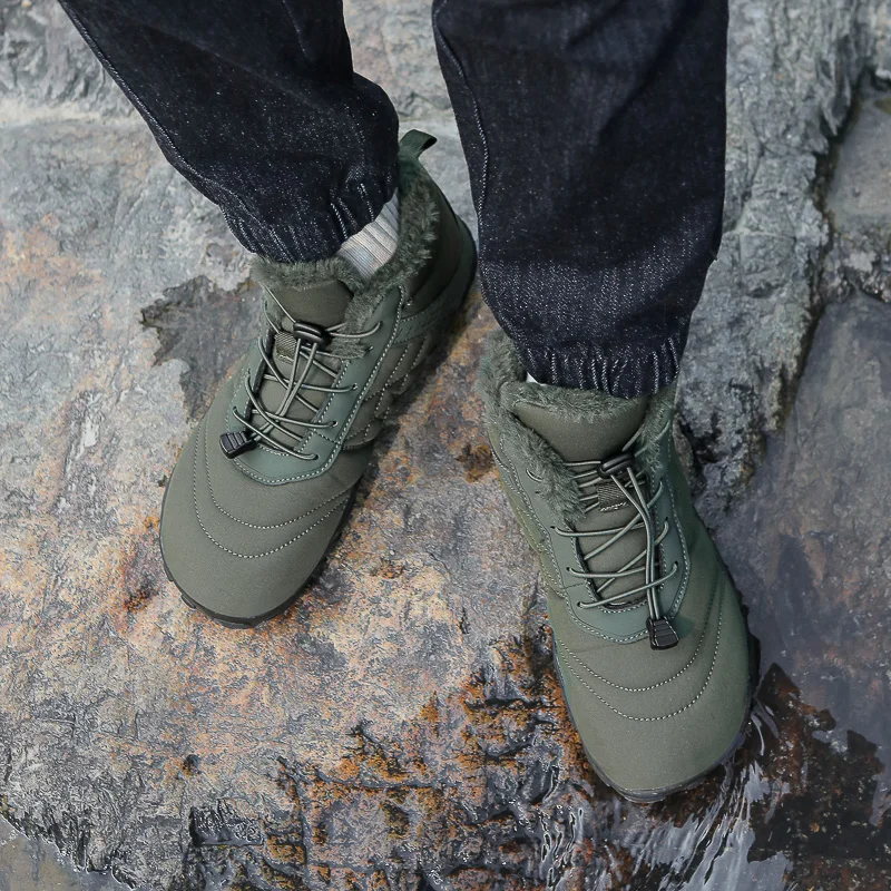 Women Winter Sports Shoes Men's Snow Barefoot Women's Outdoor Non Slip Warm Fur Casual Shoes Plus Ankle Boots Hiking Shoes 2025