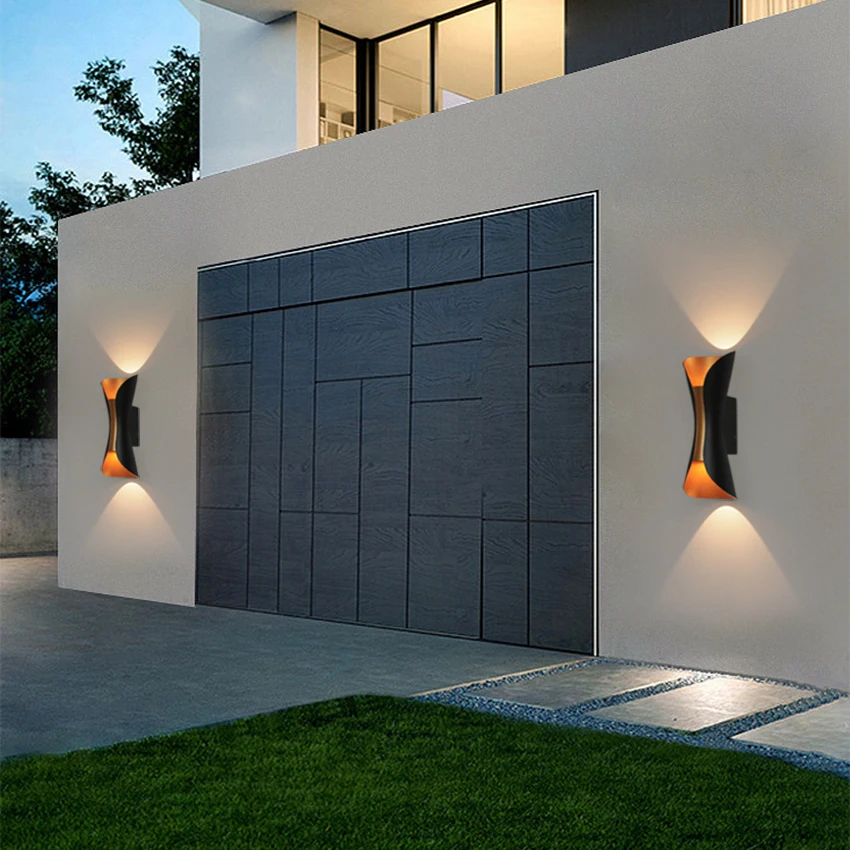 Outdoor impermeável LED Wall Light, Jardim Lâmpadas, varanda e Corredor Iluminação Decoração, Up and Down Glow, 24W, AC90-260V