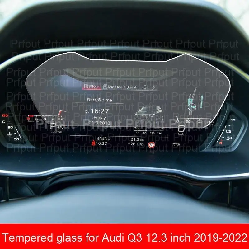 Tempered glass protective film For Audi Q3 Sportback 2021 2022 Dashboard virtual cockpit Instrument panel LCD screen protector