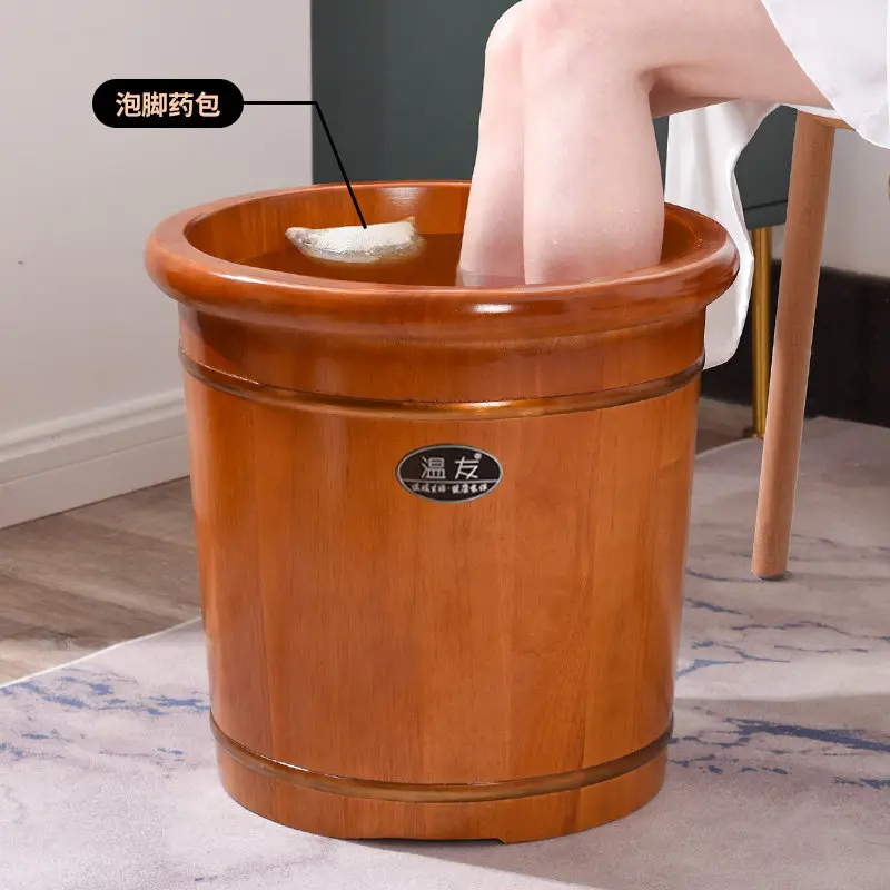 

Foot bath bucket over calf, solid wood bath, wooden wash basin, insulated wooden bucket, foot bucket