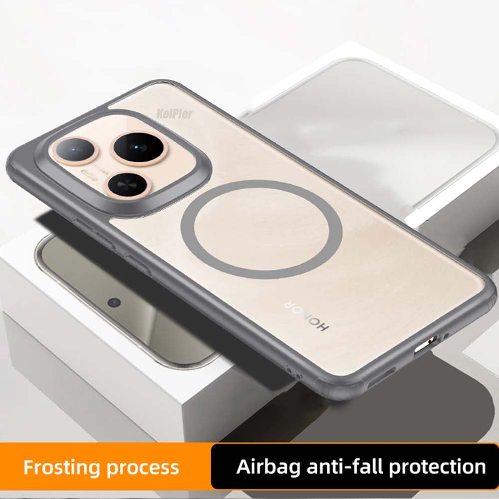 

Magnetic Clear Hard Case for Huawei Honor Power 5G Back Cover Soft Silicone Frame Anti-Knock Matte Transparent Casing