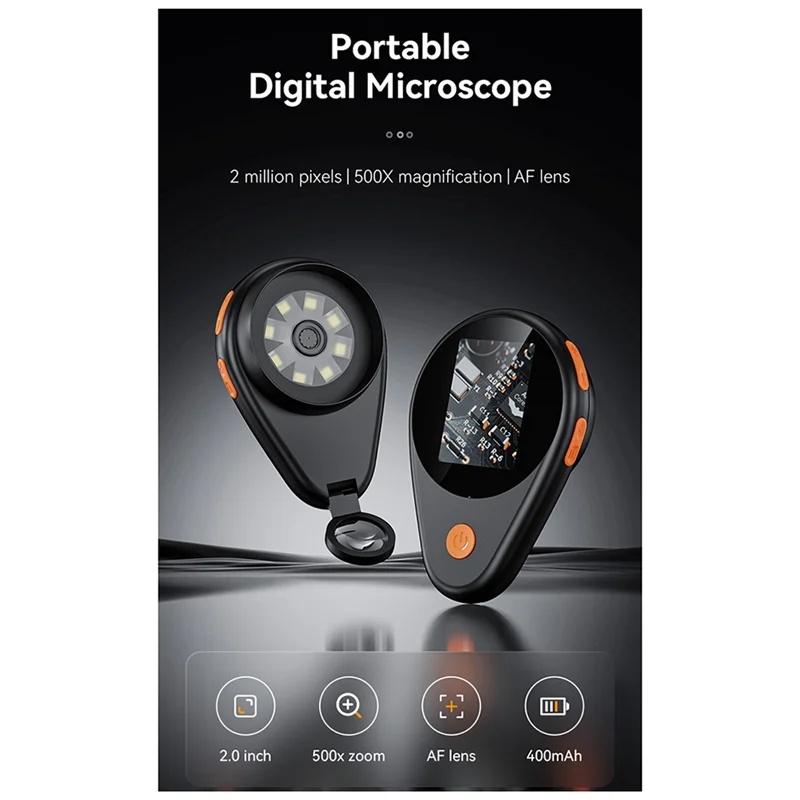 

ABBO-500X Magnifying Glass Digital Microscope AF Lens Printing Inspection Tools For Coins Jewellery