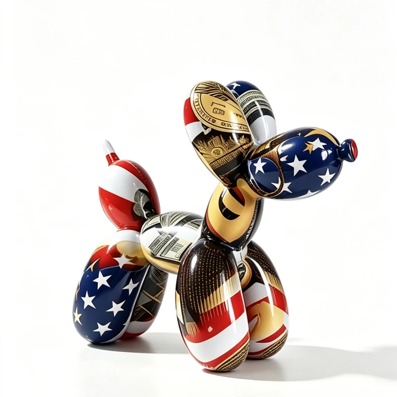 Nordic Colorful Ceramic Balloon Animal Dog Ornaments Creative Piggy Bank Modern Living Room Decoration Home Decoration Crafts