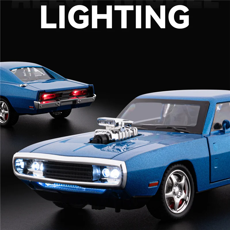 1/24 Dodge Charger Legierung Sportwagen Modell Diecast Metall Musle Racing Fahrzeuge Auto Modell Simulation Sound und Licht Kinder Spielzeug Geschenk