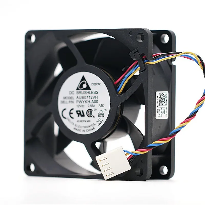 

Original 70 * 70 * 25MM 12V 0.56A 7CM 4-wire PWM temperature control cabinet CPU fan AUB0712VH