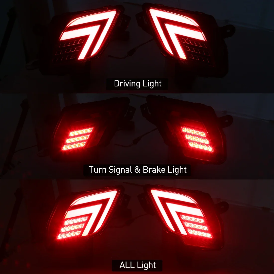 LED Turn Signal Warning Lights For Mazda CX5 CX-5 2013 2014 2015 2016 Rear Bumper Reflectors Brake Lamps Car Accessories 12V