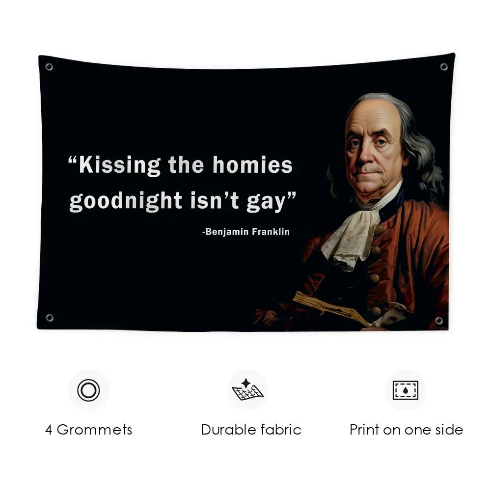 

Kissing Homies Goodnight Funny Quote Flags 3x5 Ft Custom Banner For Garage Door Room Decor Wall Out Decoration With Metal Buckle