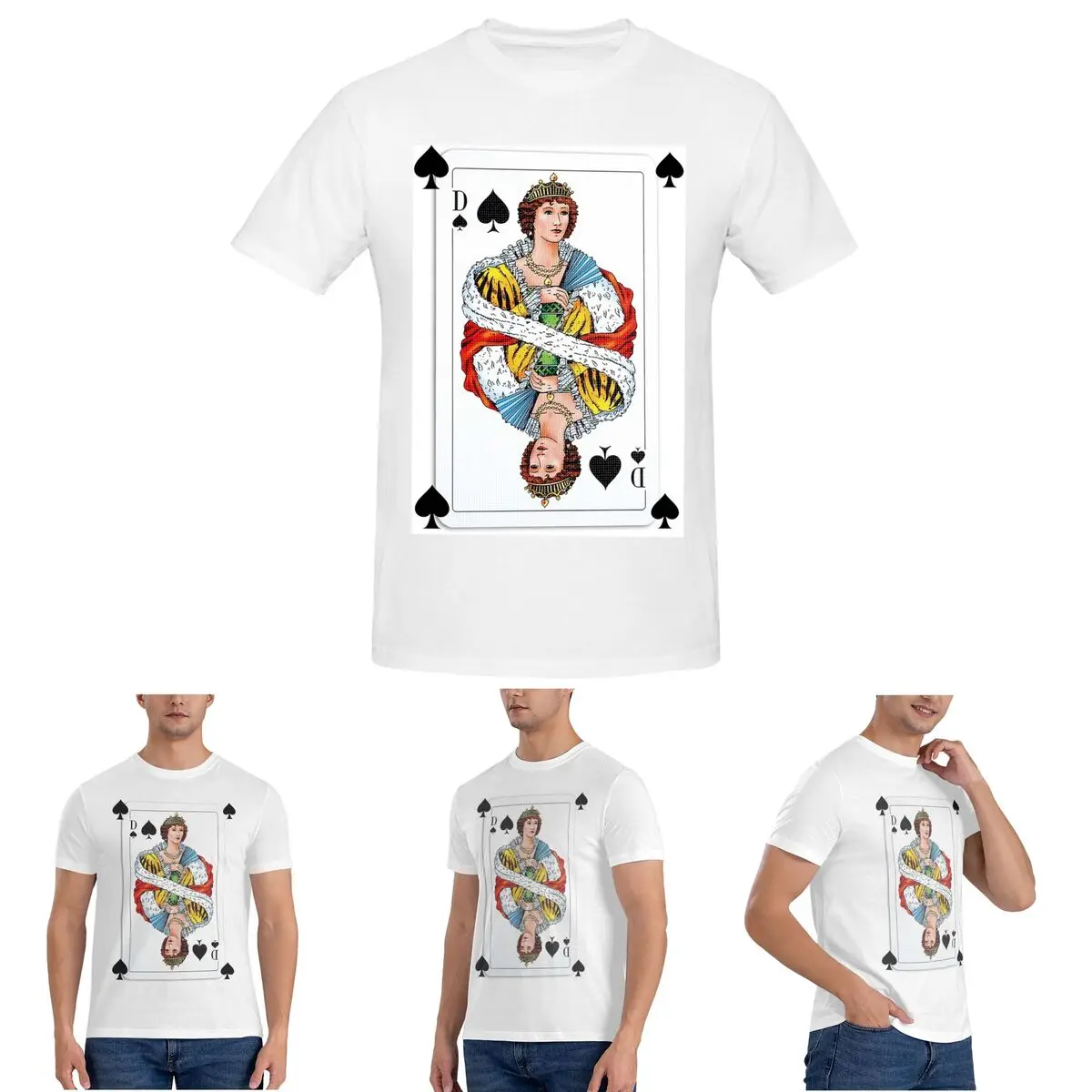 

Мужская футболка Spades Queen, хлопковые футболки большого размера, мужские футболки с коротким круглым вырезом, летняя одежда, топы, S-6XL