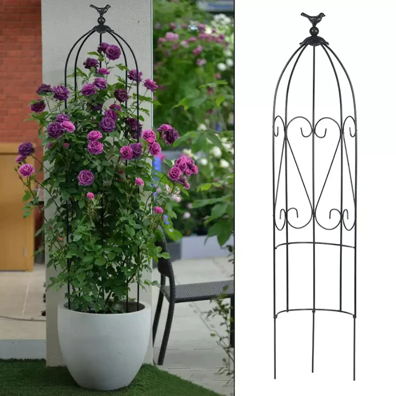 Combo Birdcage Trellis for Climbing Plants Multifunctional Flower Stand Iron Garden Vine Support for Courtyard Decor Metal Cages